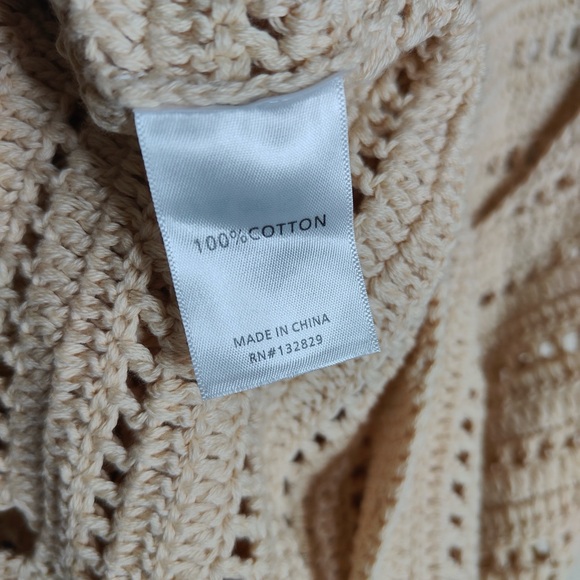 Camila Coelho Women’s XS Lyssa Hand Crochet Halter Mini Boho Dress in Sand - Picture 10 of 11